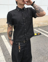 No.1803 non fade crop rivet half SHIRT