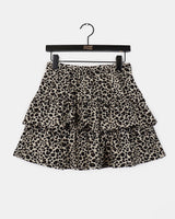 Baen Leopard print frill mini skirt