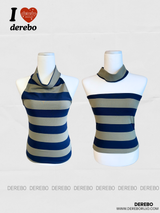Halterneck Hot Stripe Sleeveless T-shirt