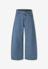 FF Stripe Curved Wide Pants