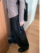 Cats Stripe Balloon Fit Wide Carpenter Pants 