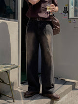 LMN Unbeige Washed Wide Denim Pants (3 colors)