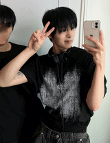yukeci ブラッシュ半袖Tシャツ