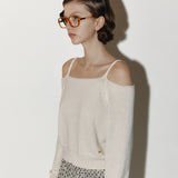 Boucle off shoulder Ivory