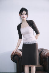 [MADE] Baysel Lace Sleeveless & Bolero Set