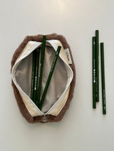 Clam round pencilcase _ Fur Teddy bear