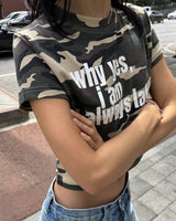 Always late Crop T-shirt (CAMO)
