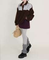 Femme Flower Pattern Quilted Fleece Long Sleeve T-Shirt (Button Detail)