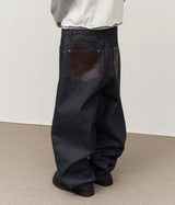 Peo Back Leather Denim