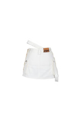  UNBALANCE CAGO SKIRT PANTS / WHITE