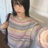 Husson Candy Gradient Boat Neck Knitwear