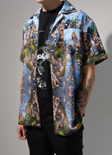 World' Print Short-Sleeves Shirt (Small Pattern)
