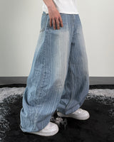Randy Striped Washed Curved Denim