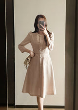 Elnis Three Quarter Tweed Flare One Piece