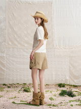 Tweed Lace Layered Faux Two-Piece Bustier Tee