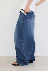 (unisex) 4ボタンバルーンデニム