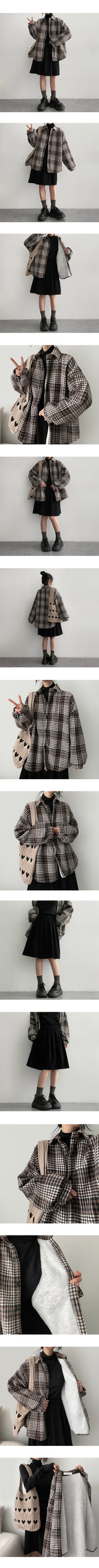 Boxy checkered shirt jacket