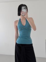 Ariel Studded Halter Top