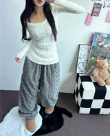 SHEEP CURLY🐏 SOFTY JOGGER OANTS 🐏🖤🩶🧸3COLOR