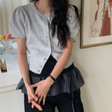 Yokono satin frill strap wrap skirt layered skirt [ CHARCOAL ONLY ]