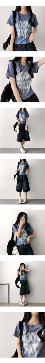 Mood pigment short-sleeved T-shirt