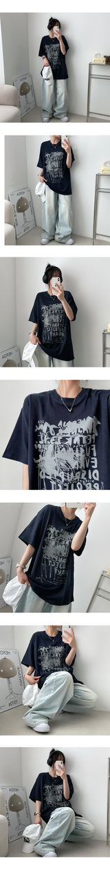 シャッフルレタリング半袖Tシャツ