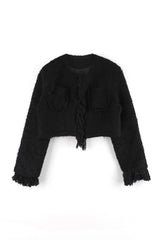 Serine boucle crop jacket