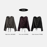 Elti ヒムストリングチェックフーデッドシャツ