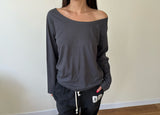 ルーズ オフショルダー Tシャツ