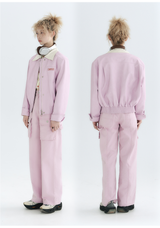 Why Berry 22AW "Pull Girl Leather Jacket"ピンクショルダークッションレザージャケットアメリカンショートコートジャケット