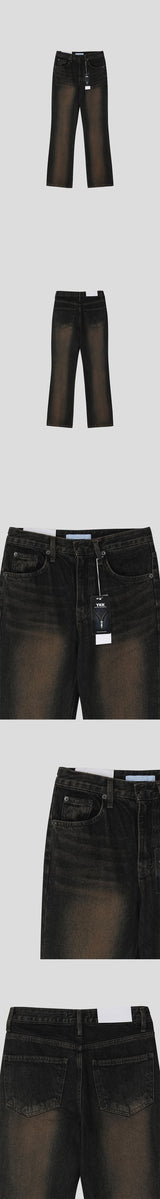 [Unisex] Garments sand brush flare denim pants