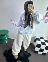 クリームテディシープファーロングパンツ🧸🤎🐑🖤3COLOR