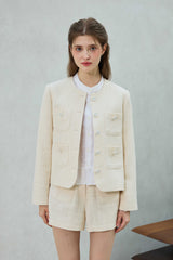 CHERISH TWEED JACKET / WHITE