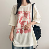 イヴプリントニットショートスリーブTシャツ