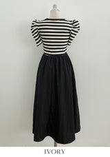 Chels Shirring Short Sleeve Layered One Piece