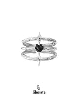 Triple Flash Heart Ring