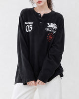 (UNISEX) Project Waffle Henley Long Sleeve