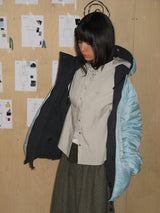 SNAP HOODIE SHIRT (SAND GREY)