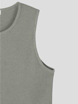 [1+1] Waffle Crop Sleeveless Tee