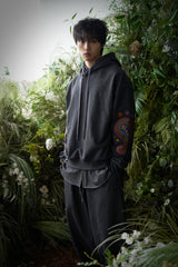 PAISLEY EMB. H-T HOODY (Charcoal)