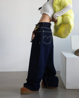 neon stitches wide pants