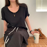 [BELLIDE MADE] ロールアップUネックショートスリーブドtシャツ
