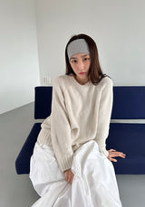 コットンリブヘアバンド - グレー
