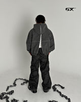 6X Pigment hooded zip-up (Washing Vintage Grey)