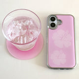 [Epoxy] hibiscus(pink) silver bumper case