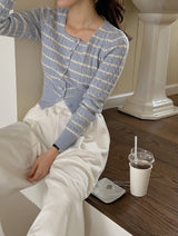 Border Cashmere Cable Knit Cardigan (5color)