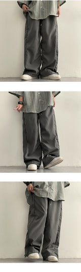 Redile Slits Wide Nylon Pants