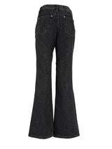 STUD GREY CUTOUT ZIPPER DENIM