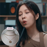 Lovely Ribbon Layered Necklace - Gold