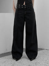 Machi Snap Adjust Incision Black Denim